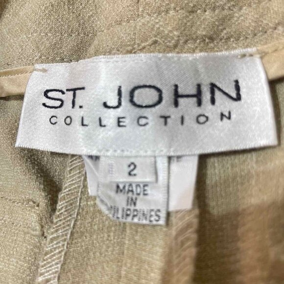 St. John Collection Size 2 Light Tan Pants - Picture 2 of 5